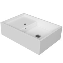 CDesign 620mm Matte White Rectangular Solid Surface Wall Hung Basin